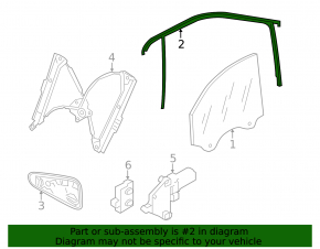 Upper front left door molding VW Taos 22-25 black