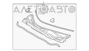 Windscreen wiper grille plastic Lexus RX350 RX450h 16-22 for heated windshield