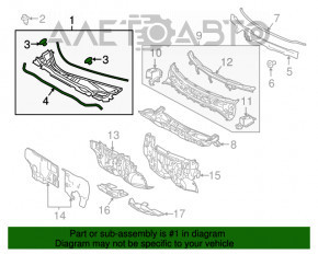 Windscreen wiper grille plastic Lexus RX350 RX450h 16-22 for heated windshield