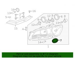 Headlight bulb cover VW Passat b7 12-15 USA- lower
