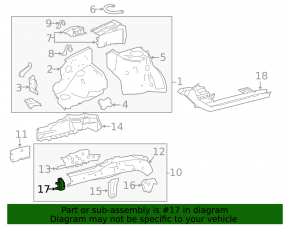 Front right side member nose for Toyota Corolla 14-19