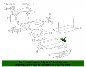 Trunk floor right Lexus NX200t NX300 NX300h 15-21 black