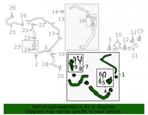 Upper cooling hose VW Jetta 19-24 2.0T