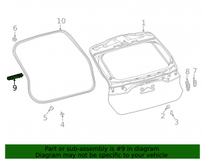 Vibration damper for the trunk door Toyota Venza 21-