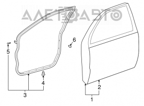 Front right door seal for Toyota Highlander 01-07