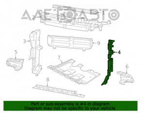 Radiator deflector left Jeep Cherokee KL 19- 2.0