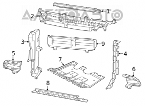 Radiator deflector left Jeep Cherokee KL 19- 2.0