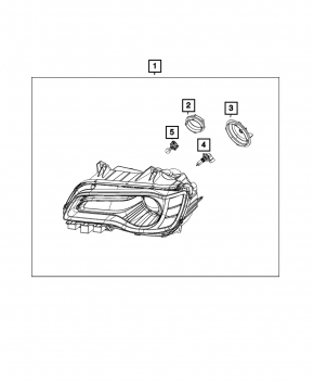 Chrysler 300 17-23 xenon right front headlight