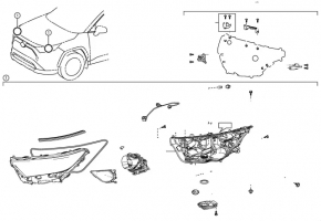Front right headlight seal for Toyota Rav4 22-25