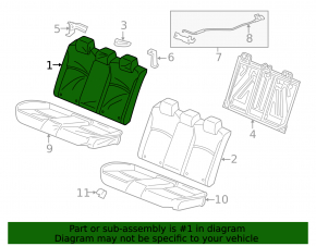 Rear row of seats 2 row Honda Insight 19-22 black, without armrest
