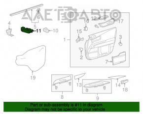 Front left window lift control Lexus RX350 RX450h 10-15 black, with auto folding mirrors