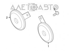 Subaru Outback 10-14 high right upper horn