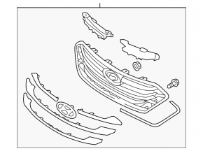 Radiator grille assembly for Hyundai Santa FE Sport 2013-2014 pre-restyling