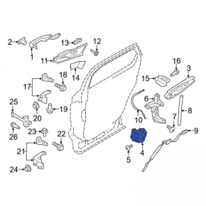 Rear right door lock Ford Edge 15-