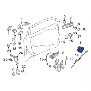 Rear right door lock Ford Edge 15-