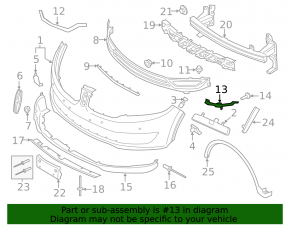 Molding front bumper left Lincoln MKX 16-18 pokes, sand
