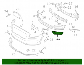 Left fog light frame Lincoln Nautilus 19-21 chrome