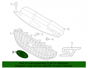 Ford Edge 19-24 ST grille emblem