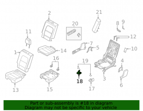 Seat runner trim, 2nd row, right outer, black, with plugs, Ford Escape MK4 20-26