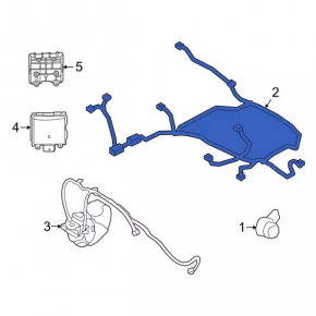 Rear bumper wiring for a 2021-2024 Ford Bronco Sport without parking sensors