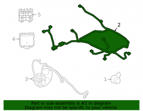 Rear bumper wiring for a 2021-2024 Ford Bronco Sport without parking sensors