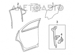 Glass door rear right Chevrolet Equinox 10-17
