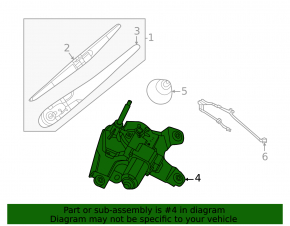 Rear wiper linkage with motor for Nissan Murano 25-26