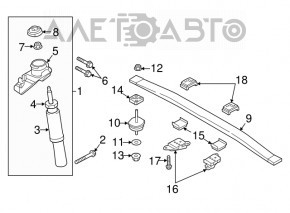 Spring bracket right Volvo XC90 16-22 complete rusty
