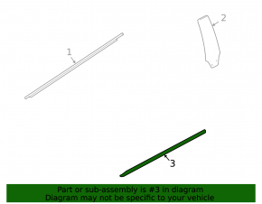 Door molding lower front left VW CC 08-17 chrome