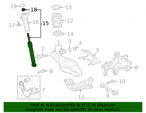 Rear left shock absorber Toyota Venza 21- with support AWD