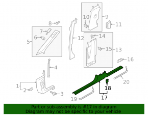 Audi E-Tron 19-23 black inner right door sill trim
