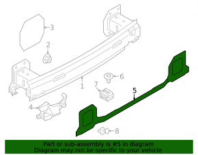 Rear bumper bracket, central, BMW iX 22-26 sport
