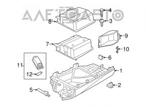 Glove box, glove compartment assembly BMW 5 F10 11-16 beige oyster, for cleaning