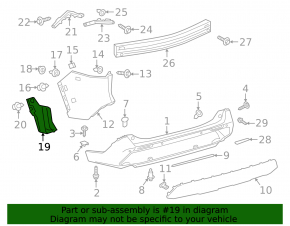 Rear bumper mount lower right Toyota Rav4 19- drilled holes