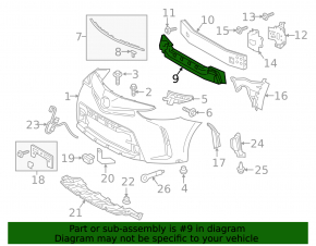 Toyota Prius V 15-17 front bumper absorber, pressed, broken