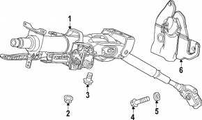 Steering column with cardan shaft Honda CRV 23 - rusty