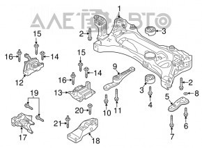 Front subframe burr left Audi Q3 83A 19-25