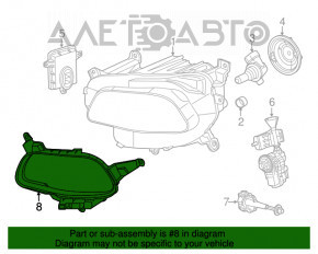 Main headlight frame left Jeep Cherokee KL 14-18 prerest