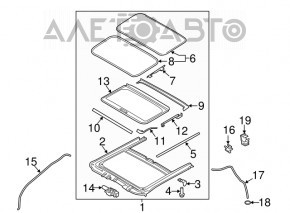 Sunroof glass Kia Forte 4d 14-18