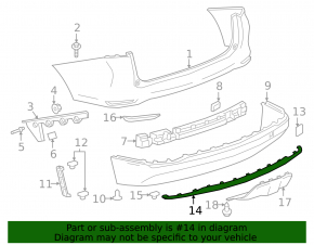 Chevrolet Equinox 22-24 rear bumper molding structure