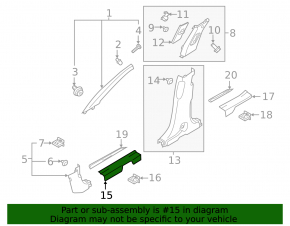 Front right door sill plate for Hyundai Santa FE 21-23, black