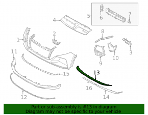Hyundai Tucson 22-24 front bumper lip trim, gray, limited, Euro