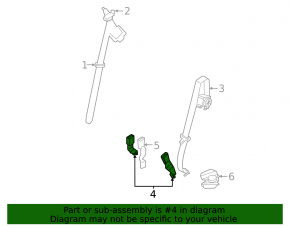 Rear seat belt latch, 2nd row, left, Kia Sportage 23-26, black