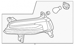 Turn signal in the bumper front left Kia Forte 19-21