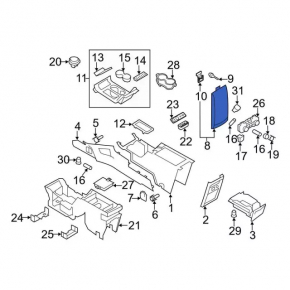 Ford Flex 09-19 armrest, leather, beige, broken mount