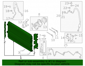 Air conditioning radiator condenser Ford Mustang mk6 15- 2.3T
