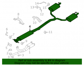 Exhaust line muffler assembly with barrels left right Ford Explorer 16-19 3.7