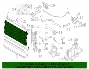 BMW X1 U11 24-26 Water Cooling Radiator