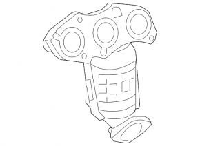 Exhaust manifold with catalytic converter right Lexus ES350 07-09 with lambda, nut torn off