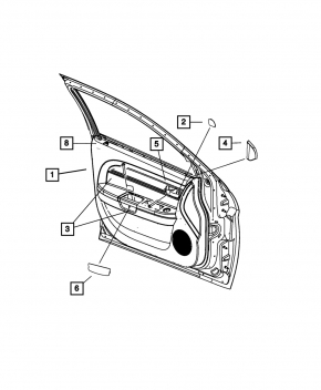Door-mirror plug, inner, front, right, Chrysler 200 11-14